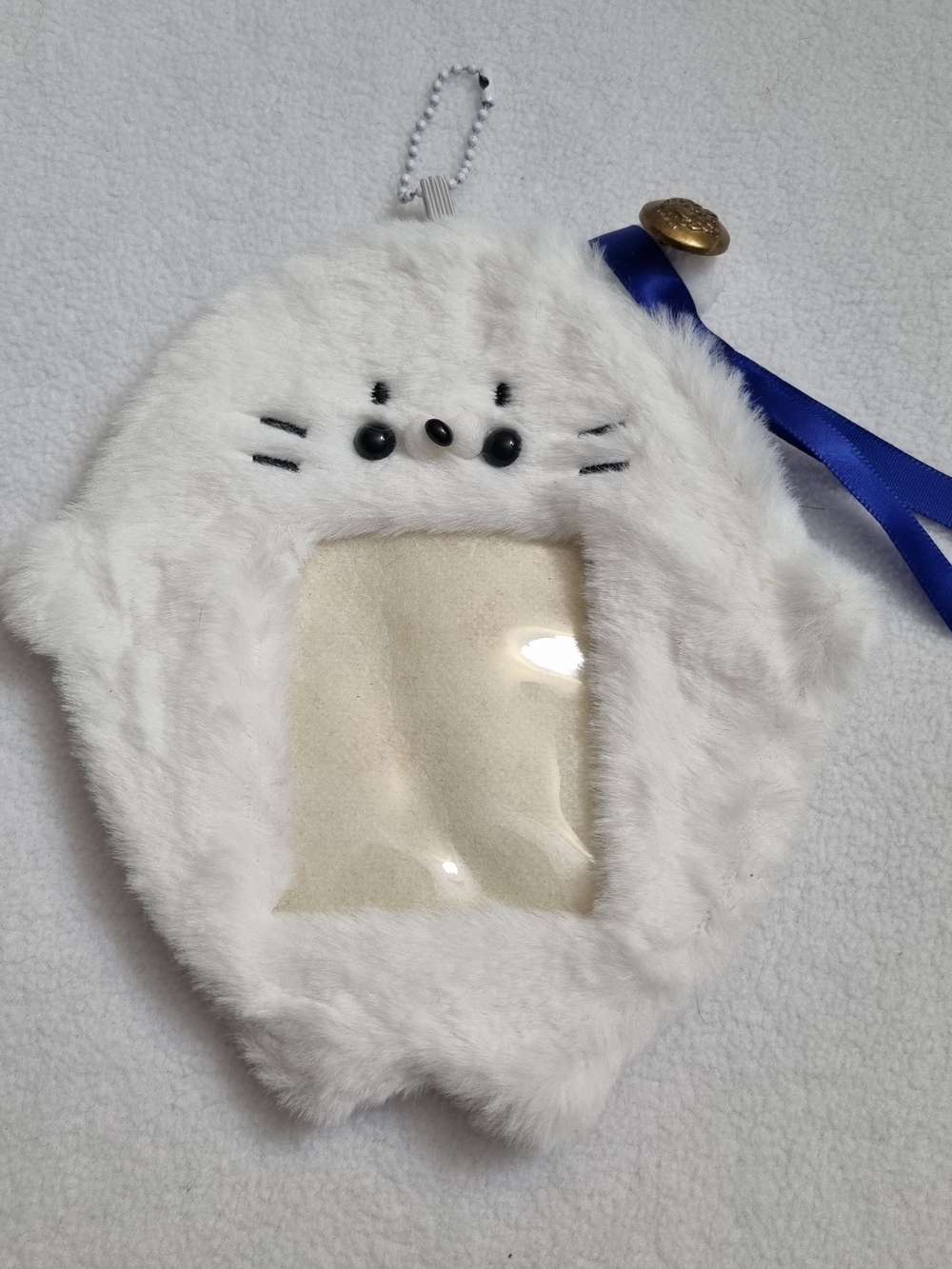 Cute Animal Little seal Kpop Fluffy Plushy Photocard ID Star Phone Holder New